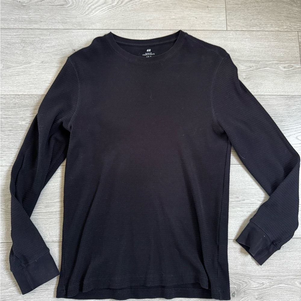 H&M Black Long Sleeve Thermal Shirt